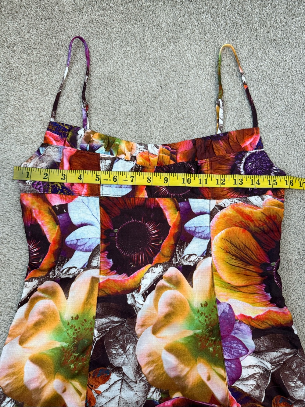 Urban Outfitters Floral Mini Dress M Psychedelic Multicolor - Picture 8 of 10